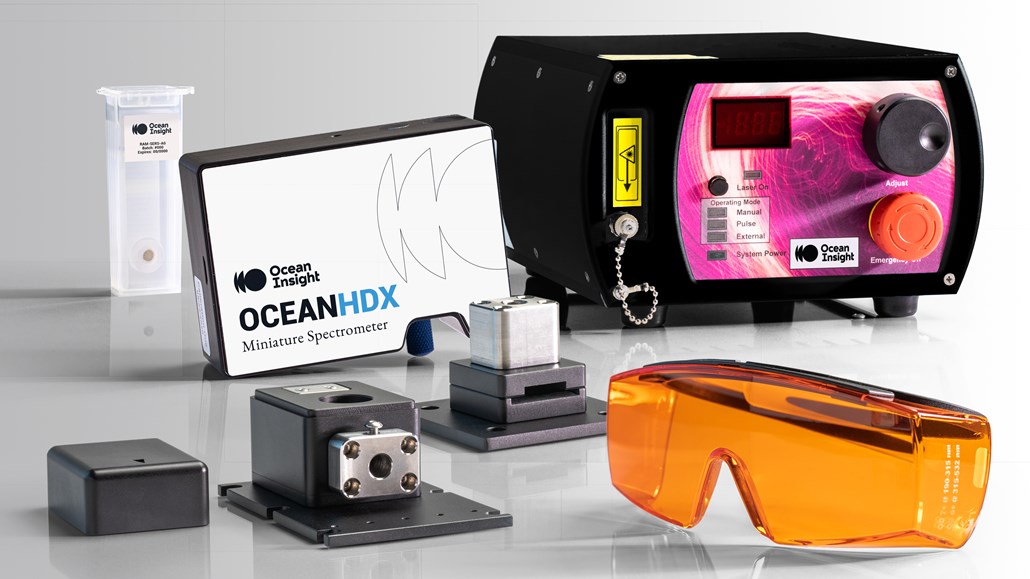 Ocean HDX Raman spectrometer with a laser and other Raman accessories